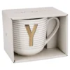 Becher Buchstabe/Streifen, Y, 450 ml