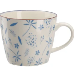 Becher China, blau, Gräser, 300 ml