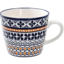 Becher China, blau/orange, 300 ml