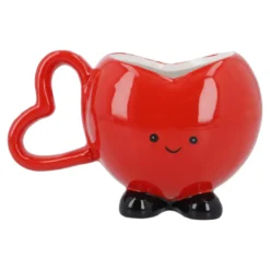 Becher Herz mit Gesicht, rot, 360 ml