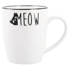 Becher Katzenrelief, Katzen/Schrift, 380 ml