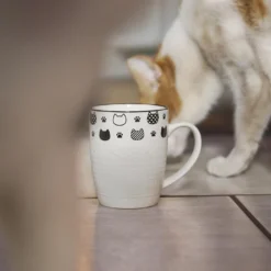 Becher Katzenrelief, Köpfe, 380 ml