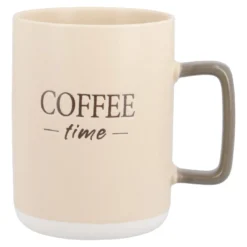 Becher mit Spruch, creme/konisch, 400 ml