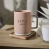 Becher mit Spruch, rosa/konisch, 400 ml