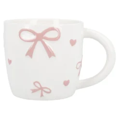 Becher Schleifen, weiß/rosa, 520 ml