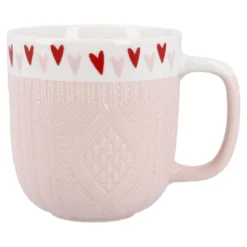 Becher Strick-Motiv, Herz, 345 ml