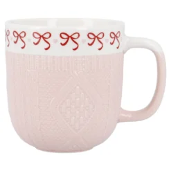 Becher Strick-Motiv, Schleife, 345 ml