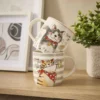 Becher Tier, Katze/grau, 330 ml