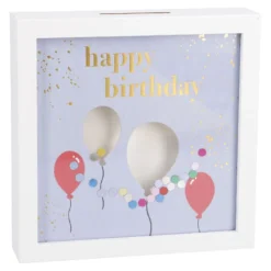 Bilderrahmen Geldgeschenk, Ballon/weiß, 12 x 12 cm