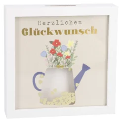 Bilderrahmen Geldgeschenk, Blumen/weiß, 12 x 12 cm