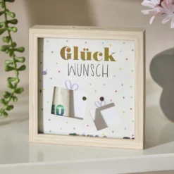 Bilderrahmen Geldgeschenk, Geschenke/natur, 12 x 12 cm