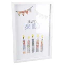 Bilderrahmen Geldgeschenk, Happy Birthday, 20 x 30 cm