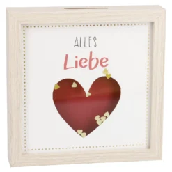 Bilderrahmen Geldgeschenk, Herz/natur, 12 x 12 cm