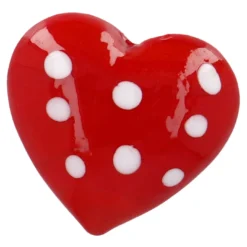 Deko-Herz, Punkte/rot/weiß, 4 cm
