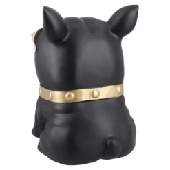 Deko-Hund mit Brille, schwarz/gold, 24 cm