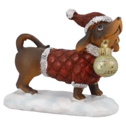 Deko-Hund Weihnachten, Kugel, 12 cm