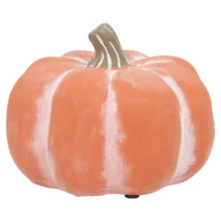 Deko-Kürbis, geweißt/orange, 15 x 11 cm