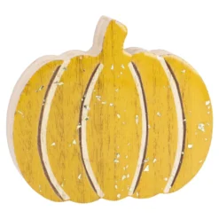 Deko-Kürbis Holz, orange, 10 x 9.5 cm