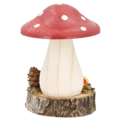 Deko-Pilz auf Holzscheibe, rot, 12 cm