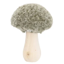 Deko-Pilz Filz, rund/grün, 8.5 x 11 cm