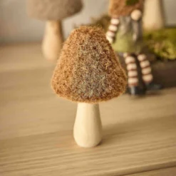 Deko-Pilz Filz, spitz/braun, 7.5 x 12.5 cm