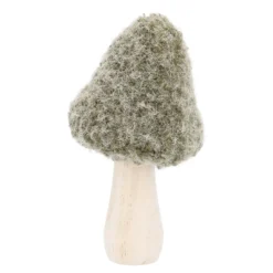 Deko-Pilz Filz, spitz/grün, 7.5 x 12.5 cm