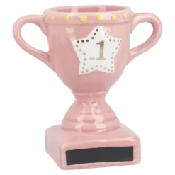 Deko-Pokal mit Kreidefeld, rosa, 12.5 cm