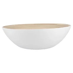 Dekoschale Bambus, weiß-matt, 30 x 10 cm