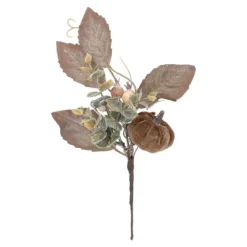 Deko-Stecker Samt-Kürbis, dunkelbraun, 24 cm