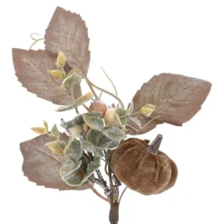 Deko-Stecker Samt-Kürbis, dunkelbraun, 24 cm