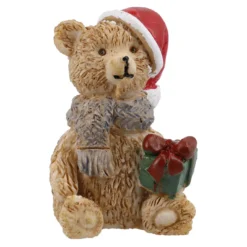 Deko-Teddy mit Mütze, hellbraun, 6 cm