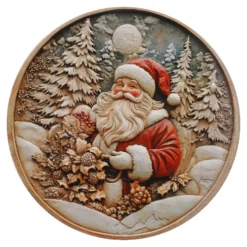 Deko-Teller Weihnachtsmann, 33 cm
