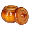 Duftkerze im Glas, Kürbis, orange/transparent, 8.5 cm