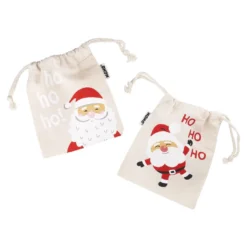 2er Set Beutel Weihnachten, Hohoho, 13 x 16 cm
