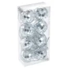 8er Set Discokugel, silber, 3 cm