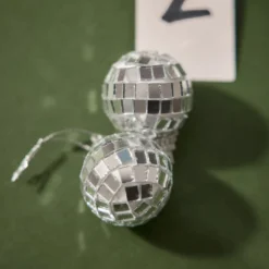 8er Set Discokugel, silber, 3 cm