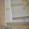 4er Set Geschenkkarton Sprenkel, weiß