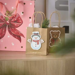2er Set Geschenktüte Schneemann, 11.2 x 14 cm