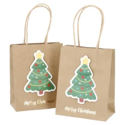 2er Set Geschenktüte Tannenbaum, 11.2 x 14 cm