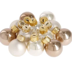 12er Set Glaskugeln 2,5 cm, champagner