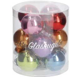 12er Set Glaskugeln, 2,5 cm, fancy
