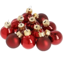 12er Set Glaskugeln 2,5 cm, rot