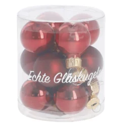 12er Set Glaskugeln 2,5 cm, rot