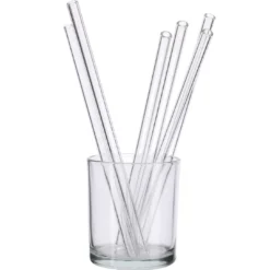 6er Set Glas-Strohhalme, 21 cm