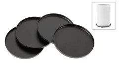 4er Set Kerzenuntersetzer, schwarz