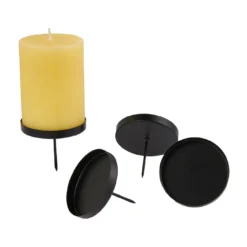 4er Set Kranzkerzenhalter, schwarz-matt, 8 cm