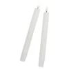 2er Set LED-Stabkerze Rustik/Timer, hellcreme, 24.5 cm