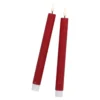 2er Set LED-Stabkerze Rustik/Timer, rot, 24.5 cm