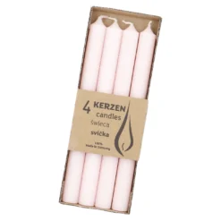 4er Set Stabkerze Rustik, softrosa, 25 cm