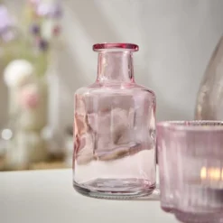 Flaschenvase Mini, rosa, 12 cm